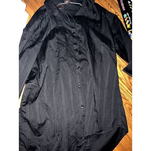 Perry Ellis size large mens button down dress shirt black - Picture 1 of 4
